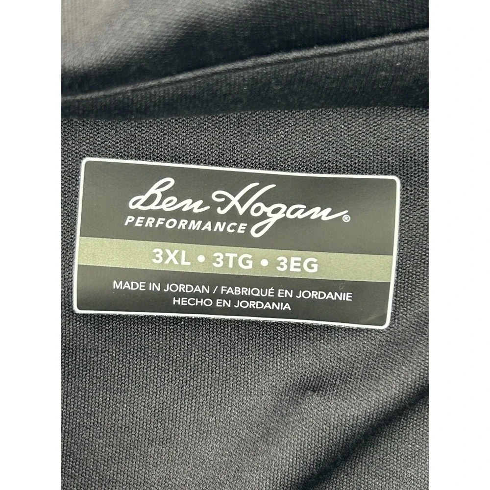 Ben Hogan Performance Polo Mens 3XL Short S/S Black & Gray Stripe‎ Golf WT3657